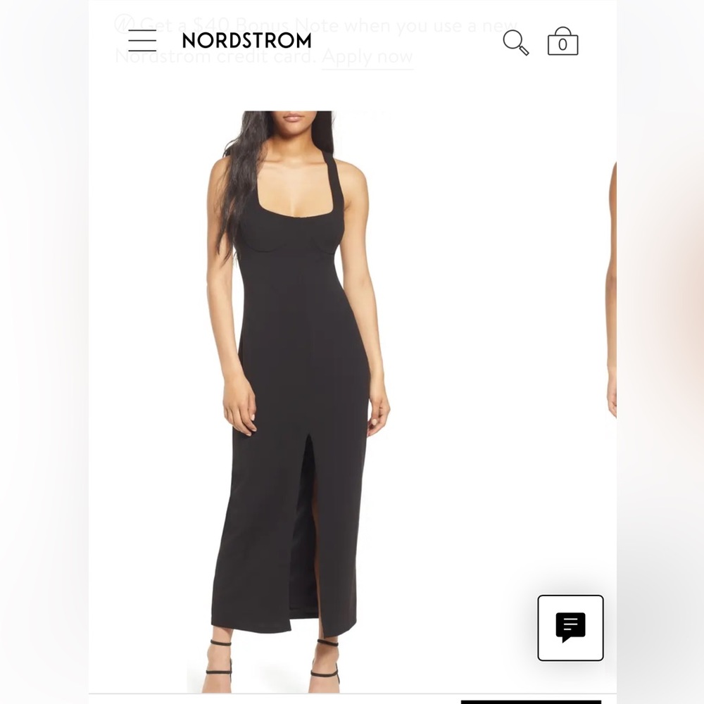 Nordstrom Slit front maxi dress - XXS BLACK